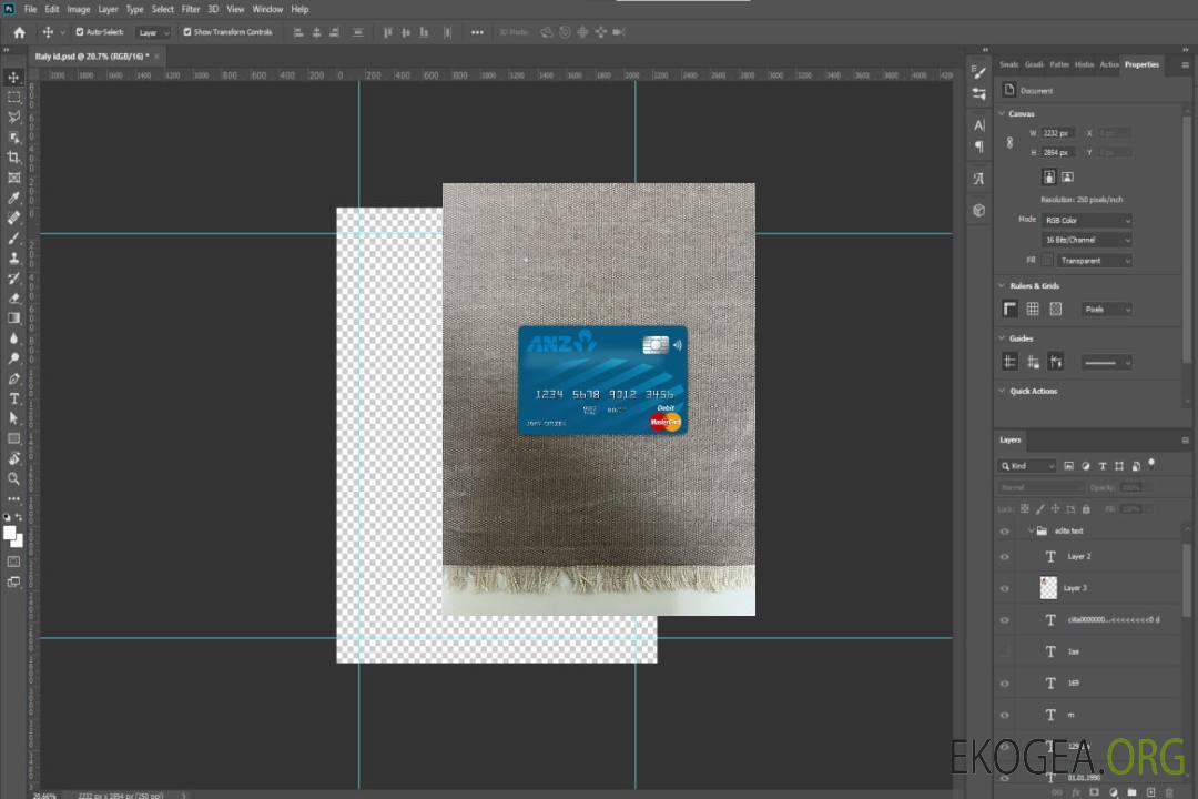 Australie Anz bank master card photolook recto template Australie Anz bank master card photolook recto template